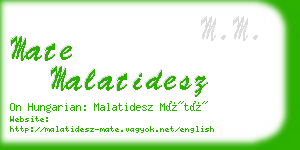 mate malatidesz business card